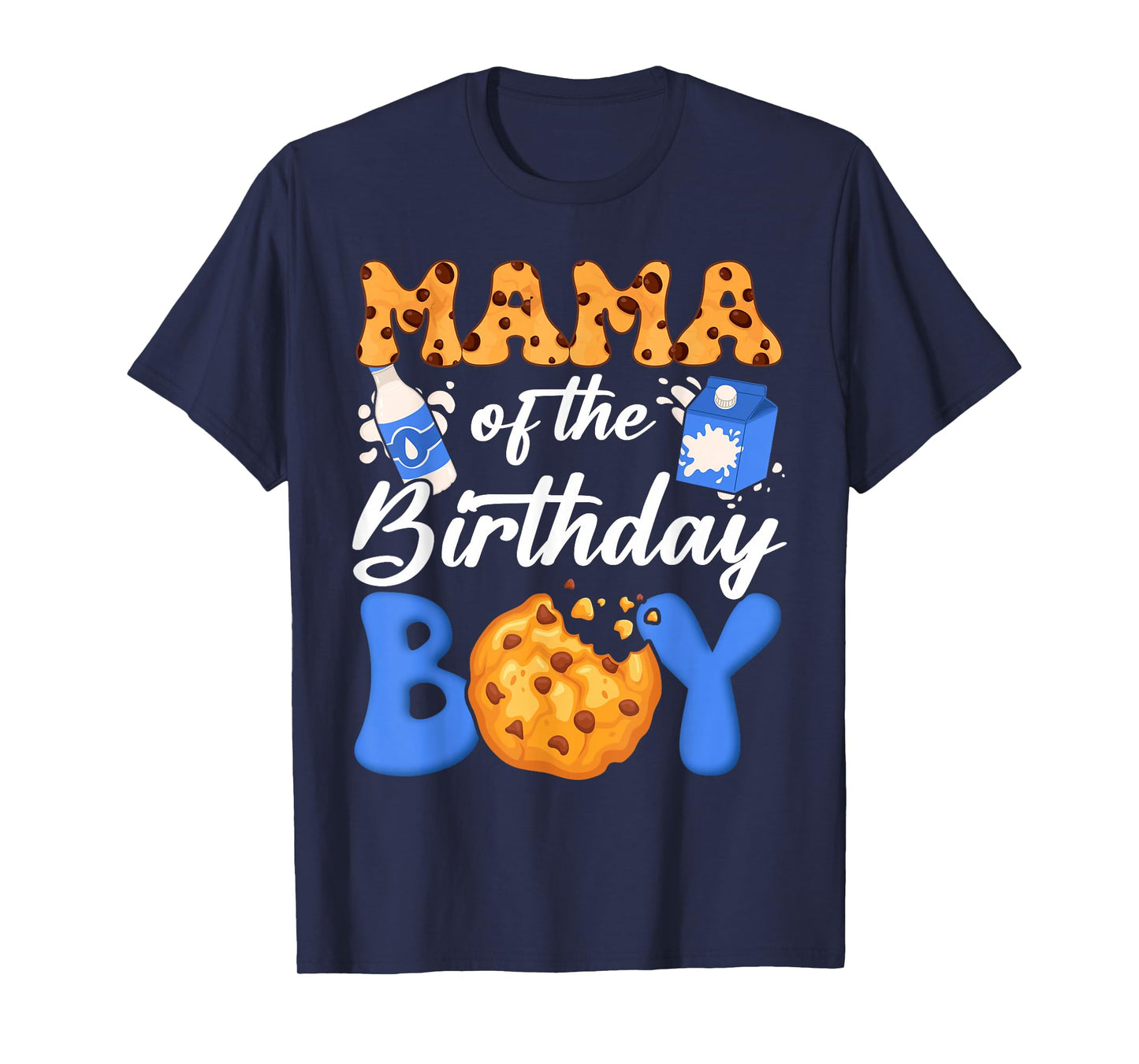 Mama of The Birthday Boy Milk and Cookies 1St Birthday T-Shirt