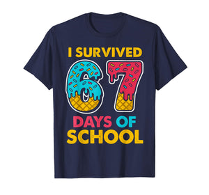 I Survived 67 Days of School Ice Cream Drip Six Seven Meme T-Shirt