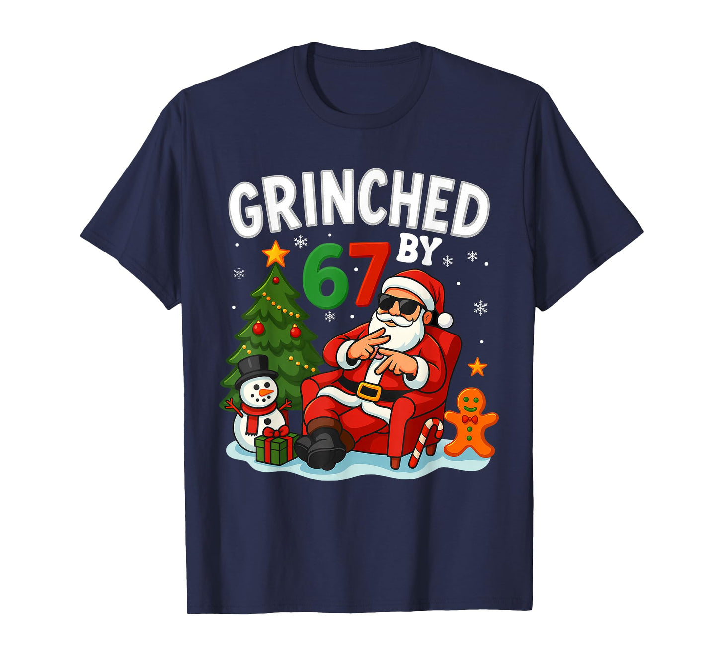 67 Six Seven Meme Christmas Grinched by 6-7 Gen Alpha Slang T-Shirt
