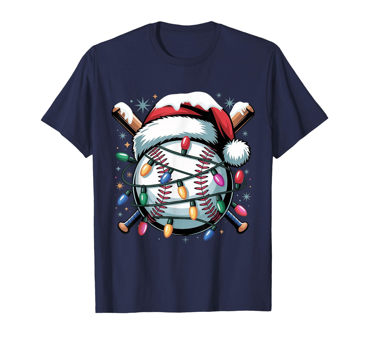 Christmas Baseball Boy Youth Kid Men Santa Hat Xmas Baseball T-Shirt