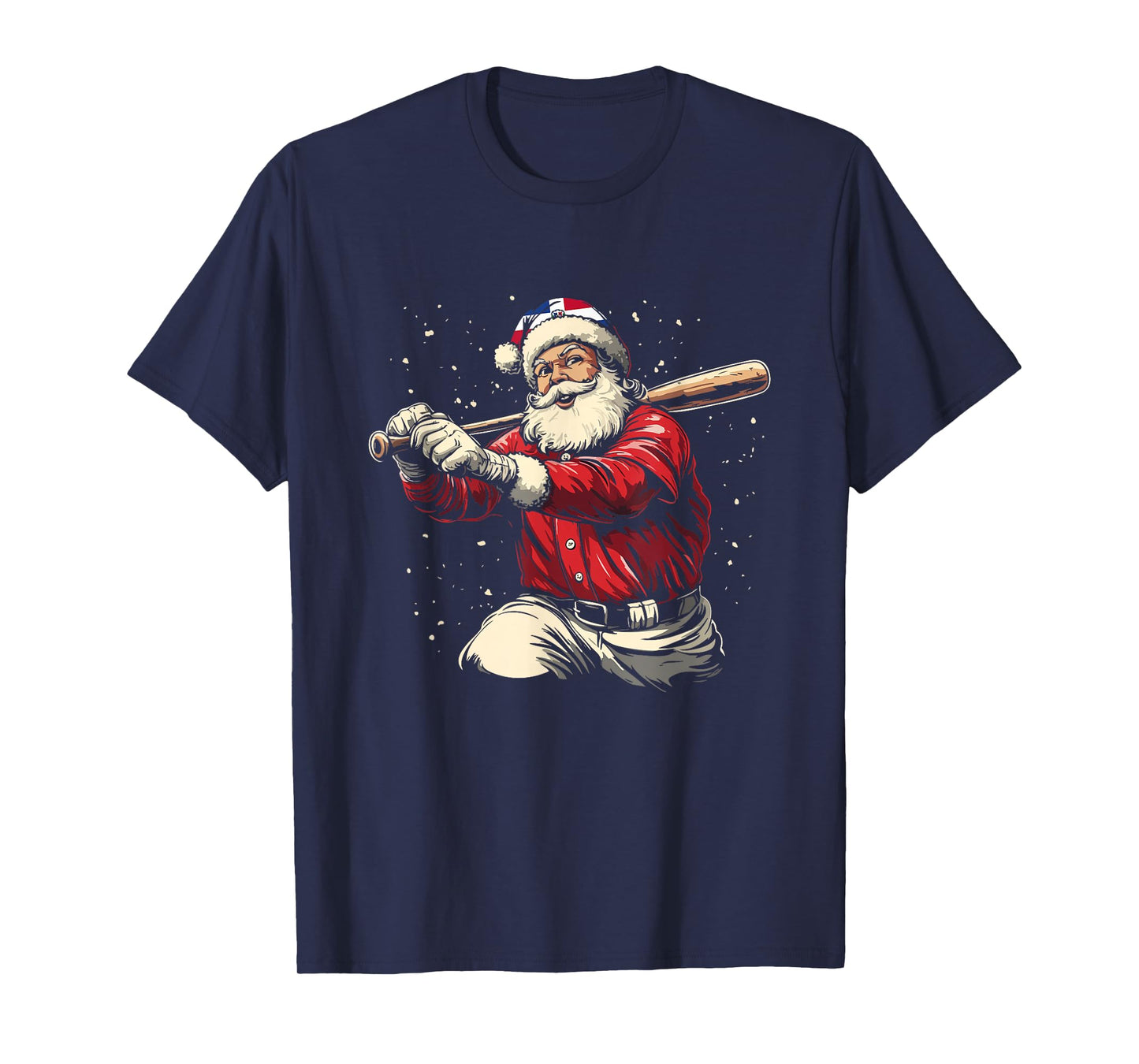 Funny Dominican Santa Christmas Beisbol Baseball Dominicano T-Shirt