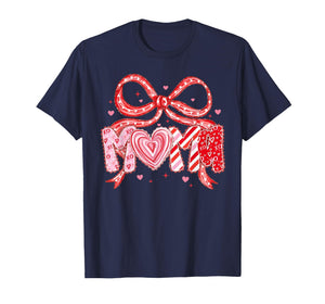 Valentine Mama Coquette Bow Heart Mom Mother Women T-Shirt