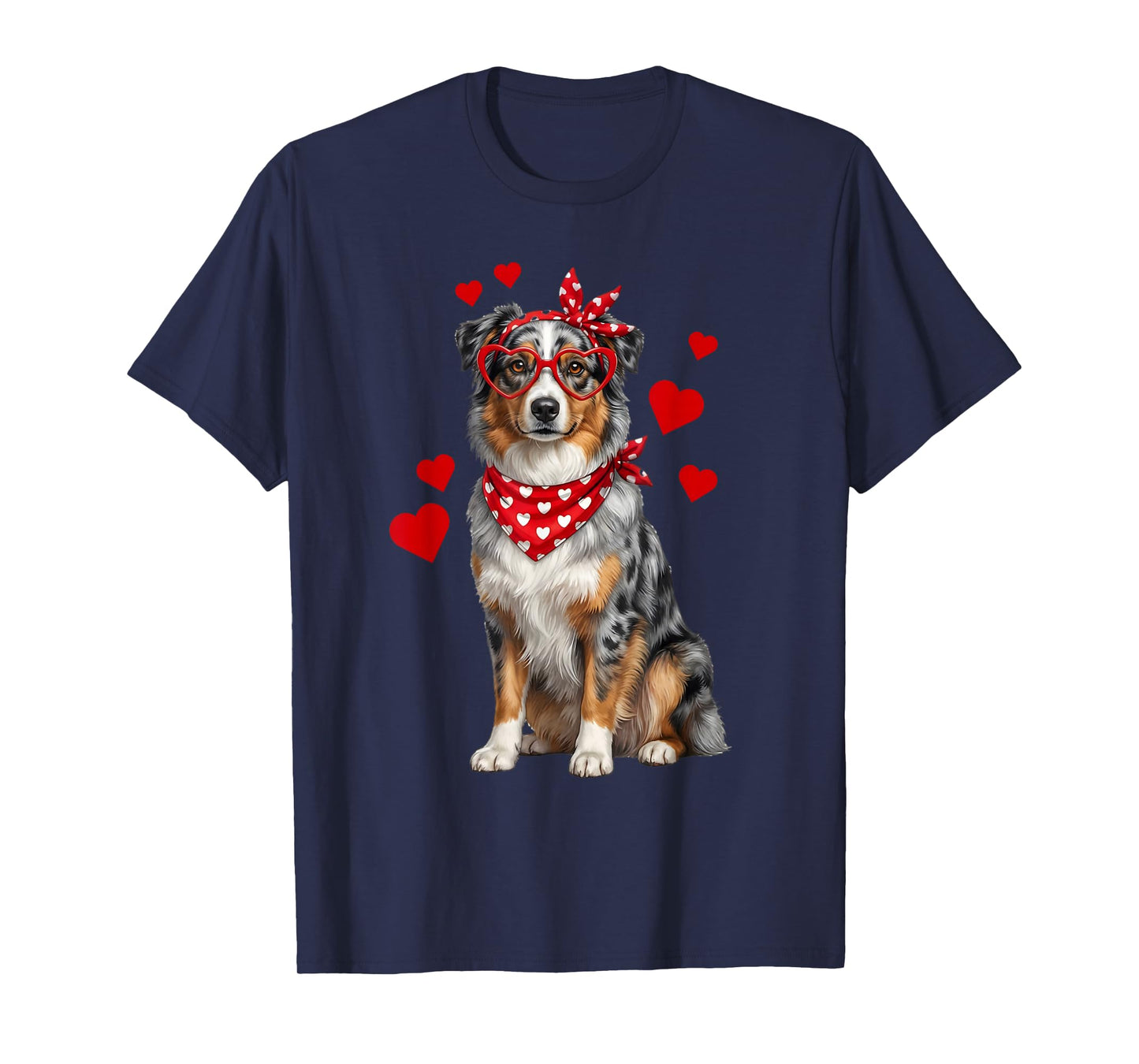 Australian Shepherd Valentines Day Dog Lover Heart T-Shirt