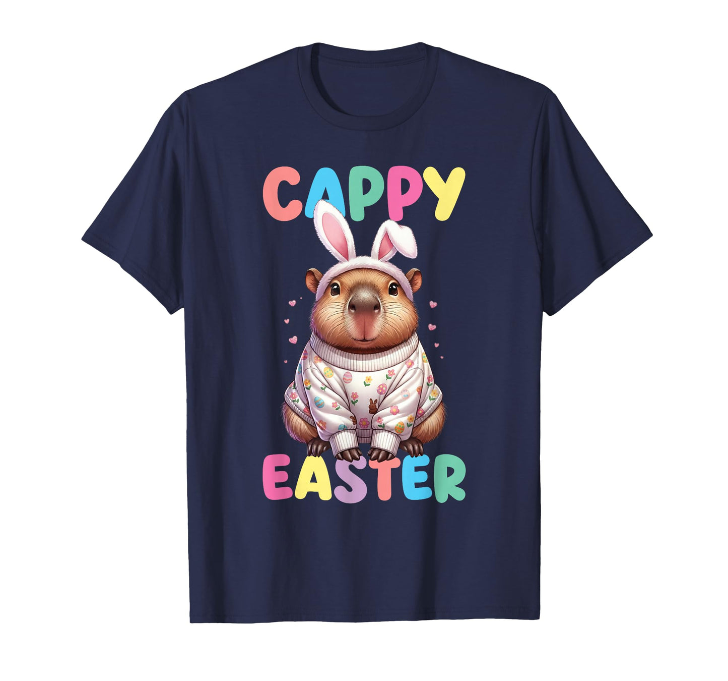 Funny Cappy Easter Capybara Meme Happy Easter Day T-Shirt