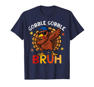 Bruh Funny Thanksgiving Dabbing Turkey Gobble Shirt Boy Kids T-Shirt