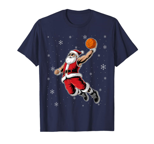 Just Dunk It Santa Claus Basketball Christmas Tree Ornaments T-Shirt