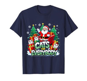 Cats for Everybody Funny Santa Christmas Art T-Shirt