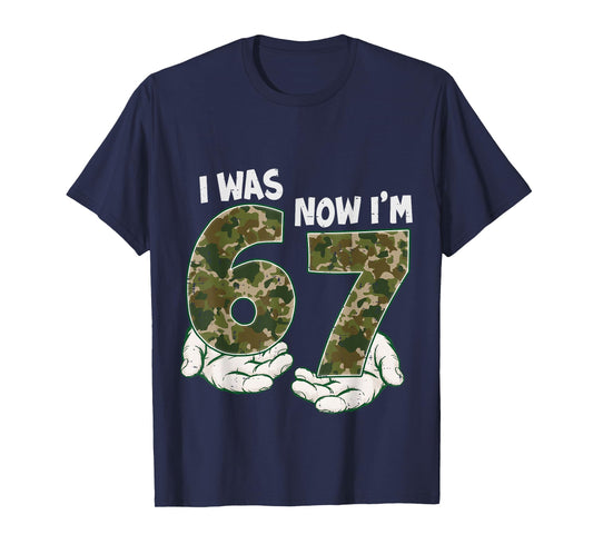I was 6 Now I'm 7 Camo Birthday Six Seven Meme Boy Girl T-Shirt