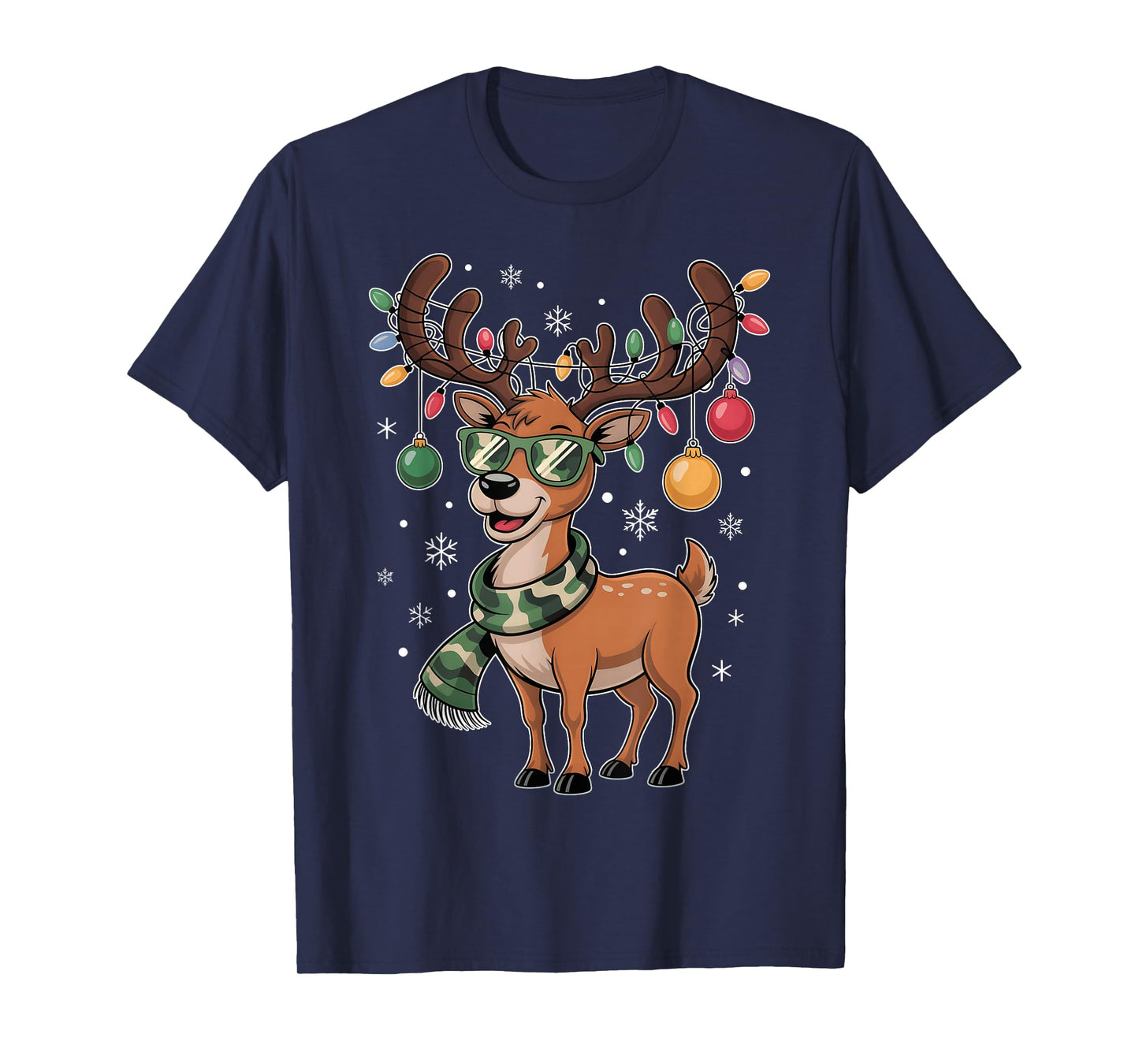 Reindeer Christmas Boys Kid Toddler Camouflage Reindeer Xmas T-Shirt