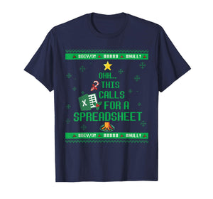 Oh This Calls for A Spreadsheet Christmas Sweater Excel Ugly T-Shirt
