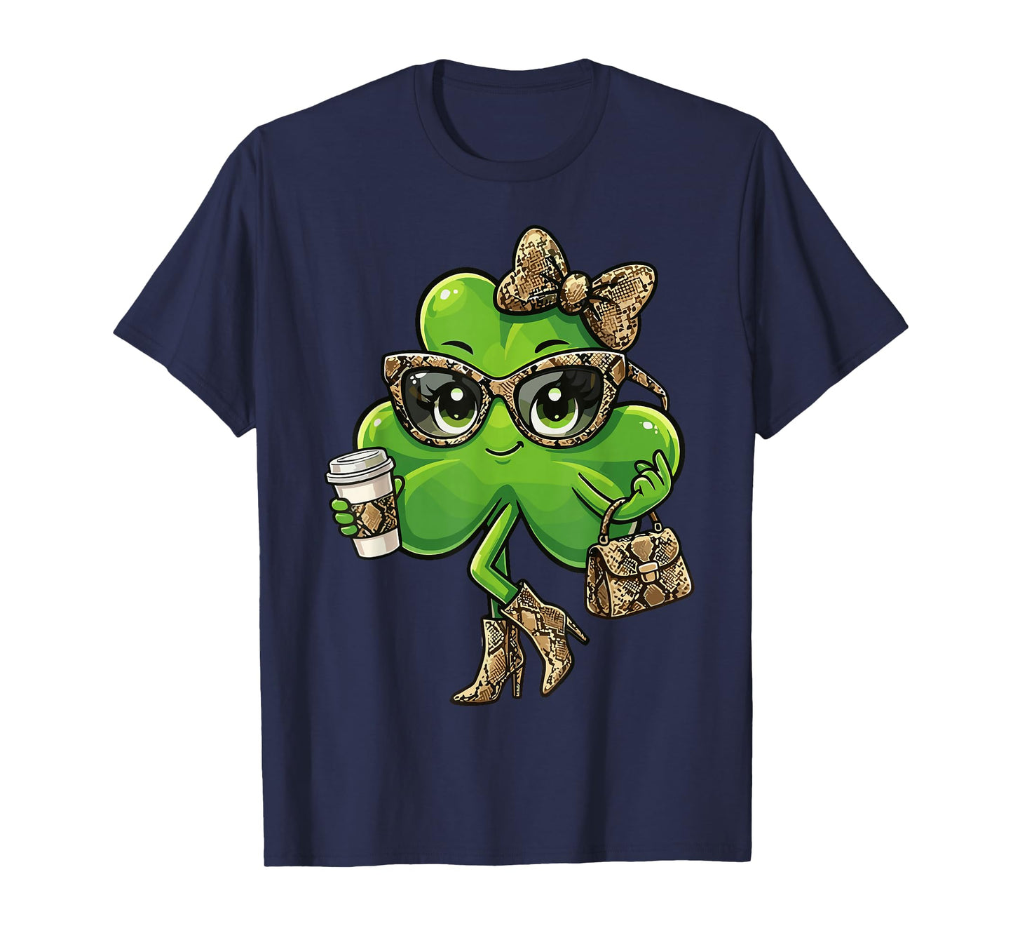 Boujee Shamrock Coffee Lover St Patricks Day for Women T-Shirt