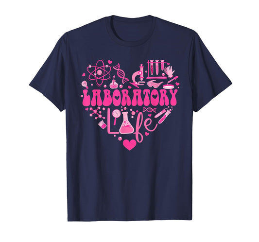 Laboratory Heart Valentine Lab Technologist Science Teacher T-Shirt