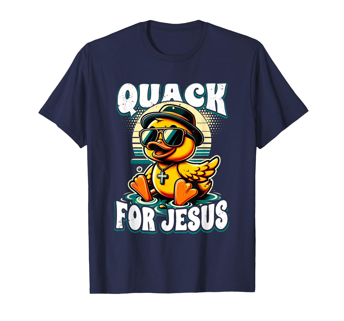 Retro Rubber Duck Christian Rubber Ducky Quacks for Jesus T-Shirt