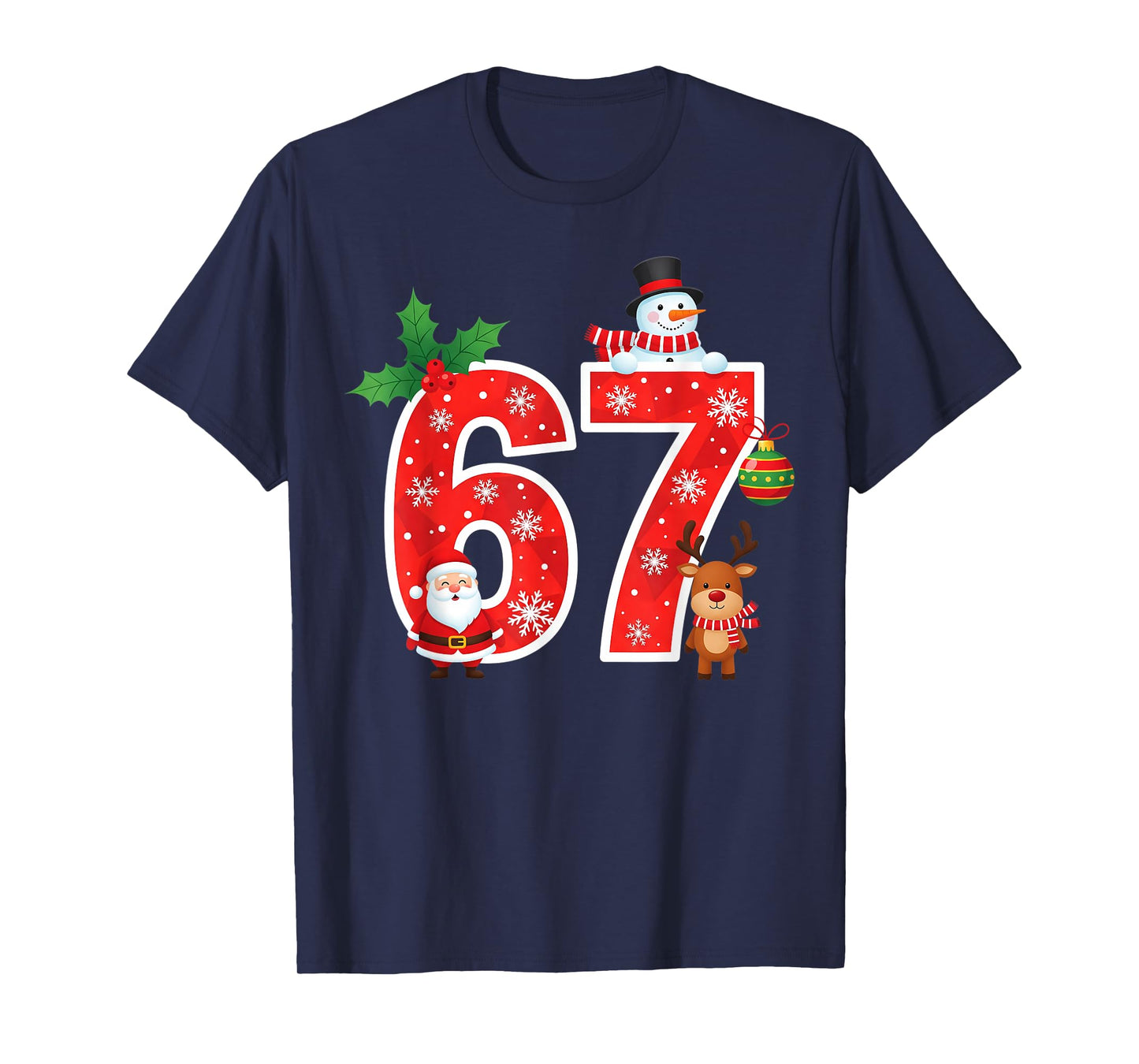67 Meme Six Seven Christmas Pajamas for Women Men Kids Teen T-Shirt