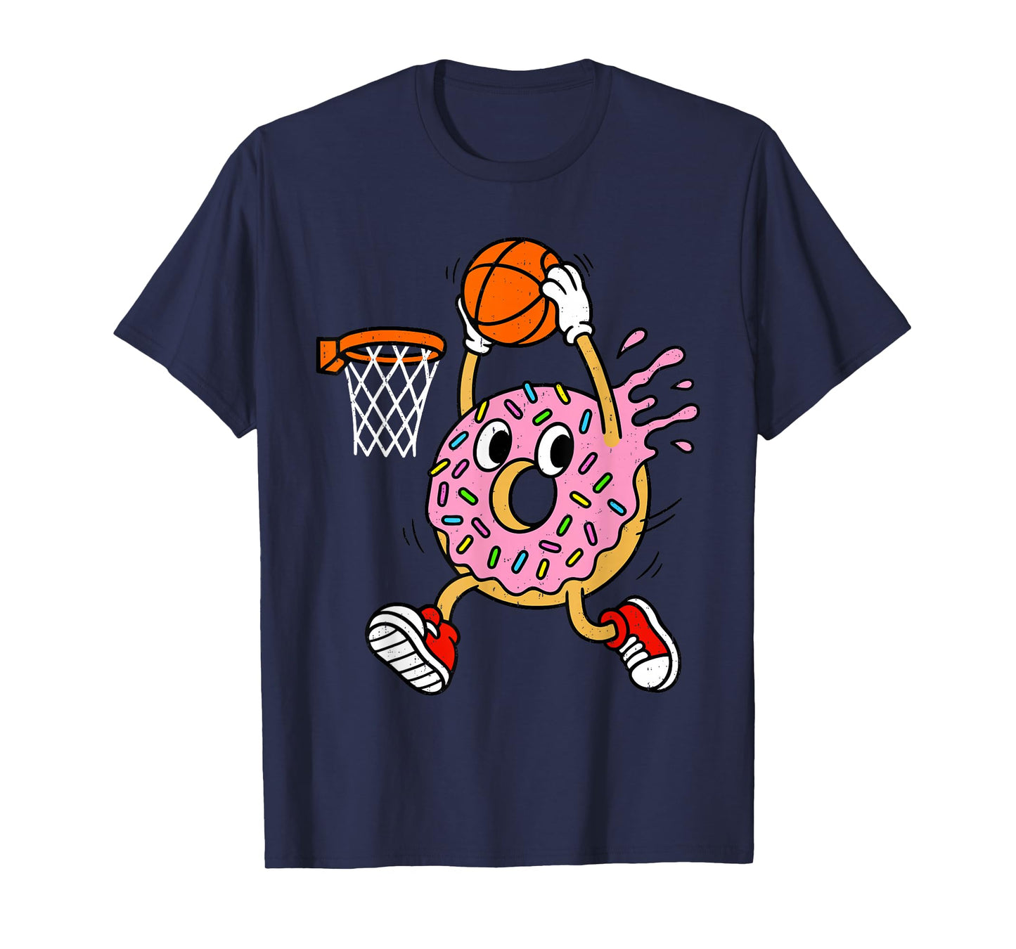 Funny Donut Dunking Basketball Doughnut Food Champ Sports T-Shirt
