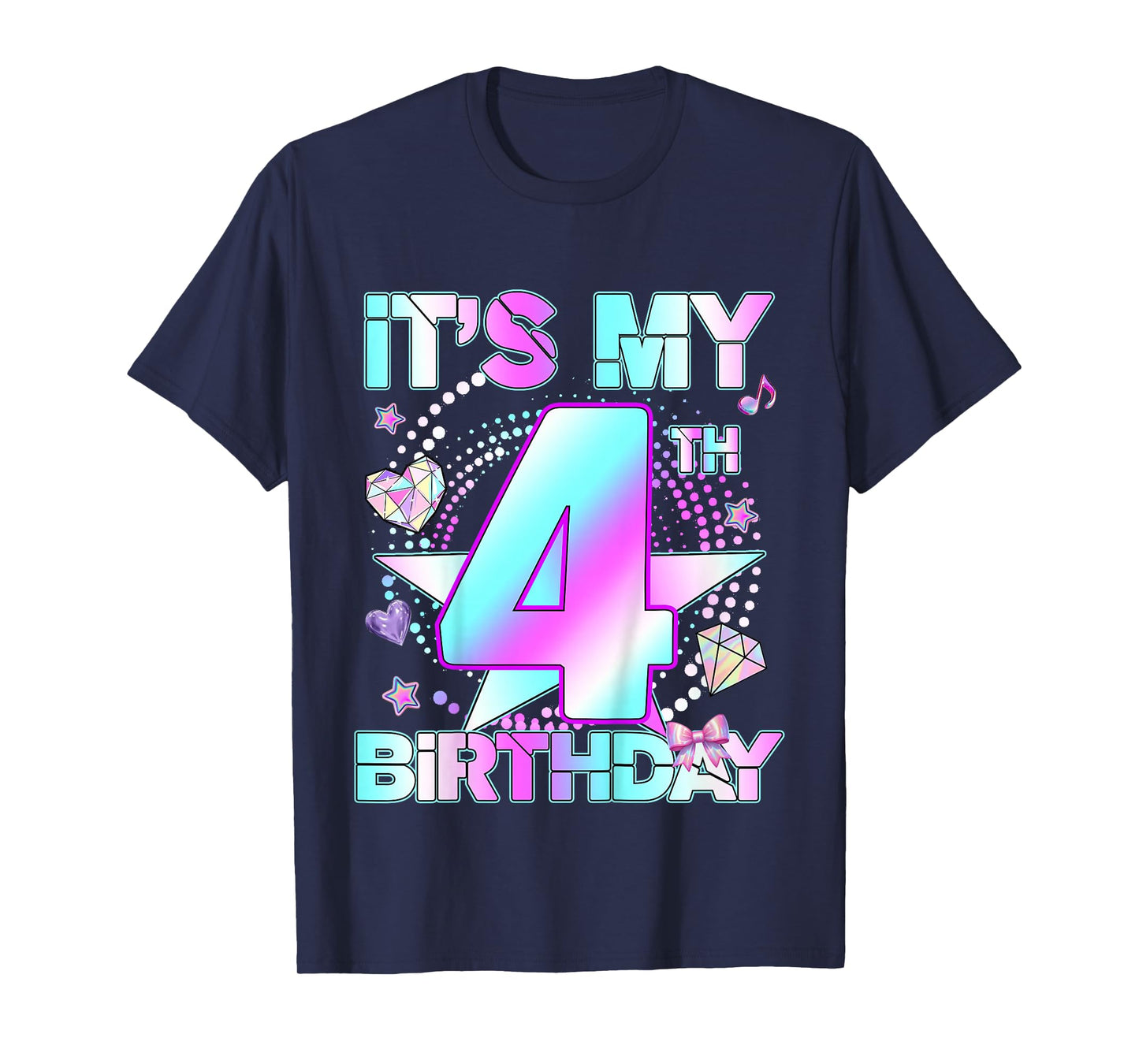 4 Years Old Birthday Kpop Kids Toddler 4th Birthday Girl T-Shirt