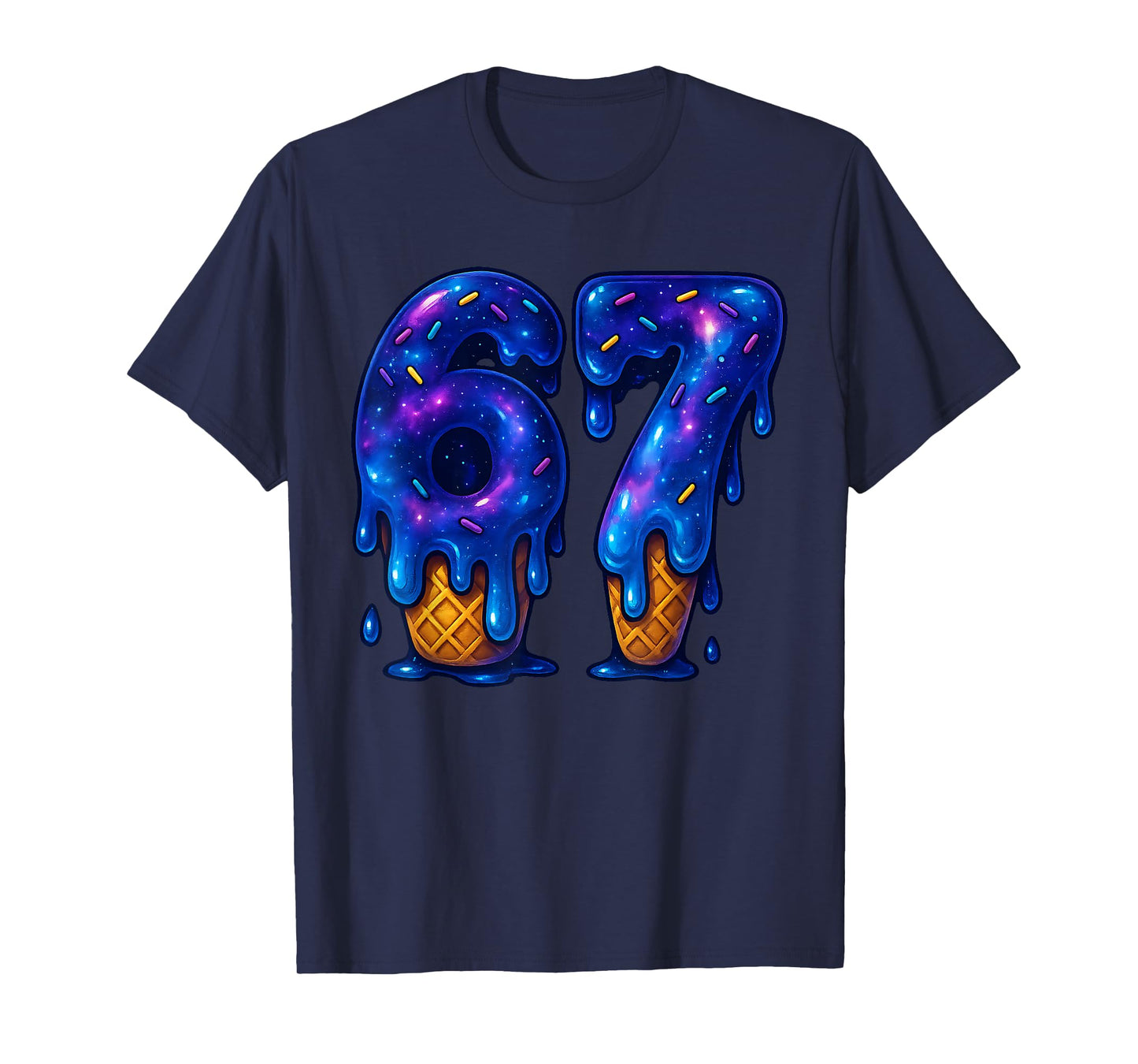67 Ice Cream Drip Meme Funny Six Seven Gen Alpha Slang T-Shirt