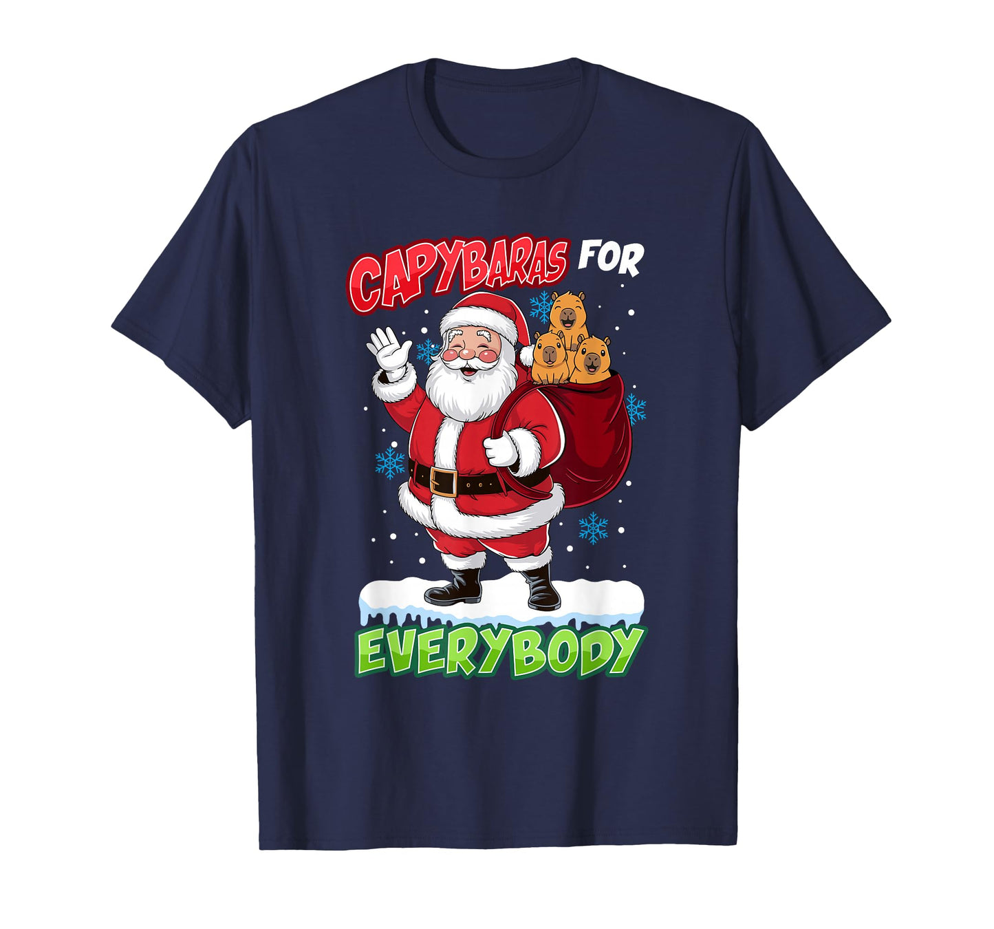 Ugly Christmas Men Kinds Women Funny Capybara T-Shirt