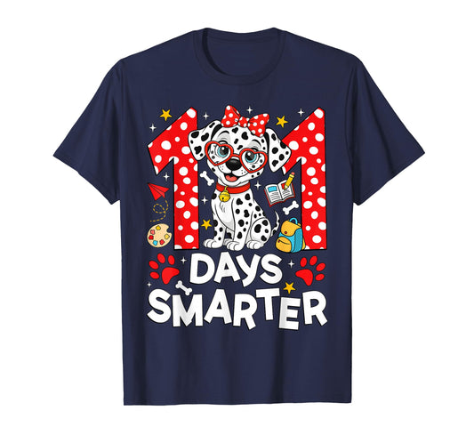 100 Days of Smarter Dalmatian Dog 100 Days of School Kids T-Shirt
