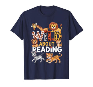 Zoo Animals Wild About Reading Books Reader Lover Librarian T-Shirt