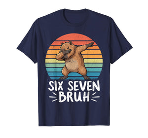 Six Seven Bruh 67 Meme Capybara Funny Capybara for Kids Boys T-Shirt