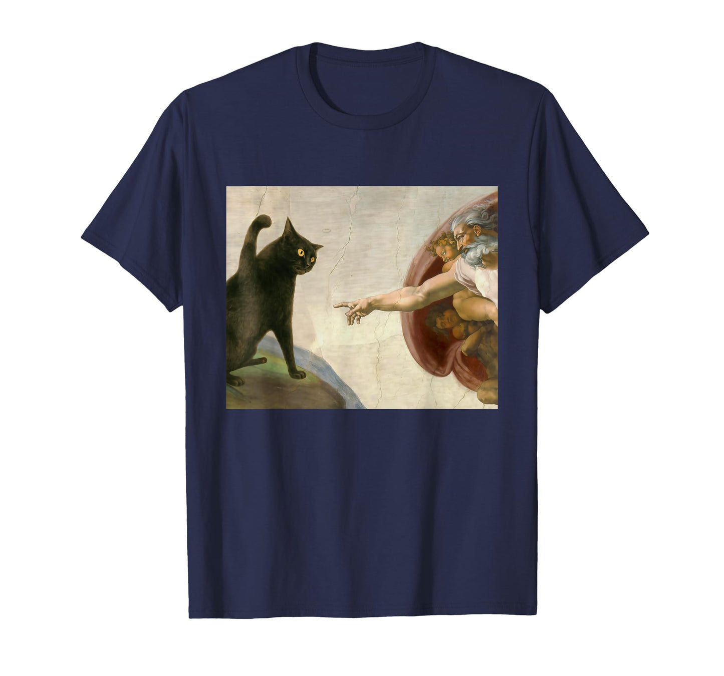 Funny Cat Slap Sarcastic Creation of Adam Cat Meme Cat Lover T-Shirt