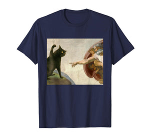 Funny Cat Slap Sarcastic Creation of Adam Cat Meme Cat Lover T-Shirt