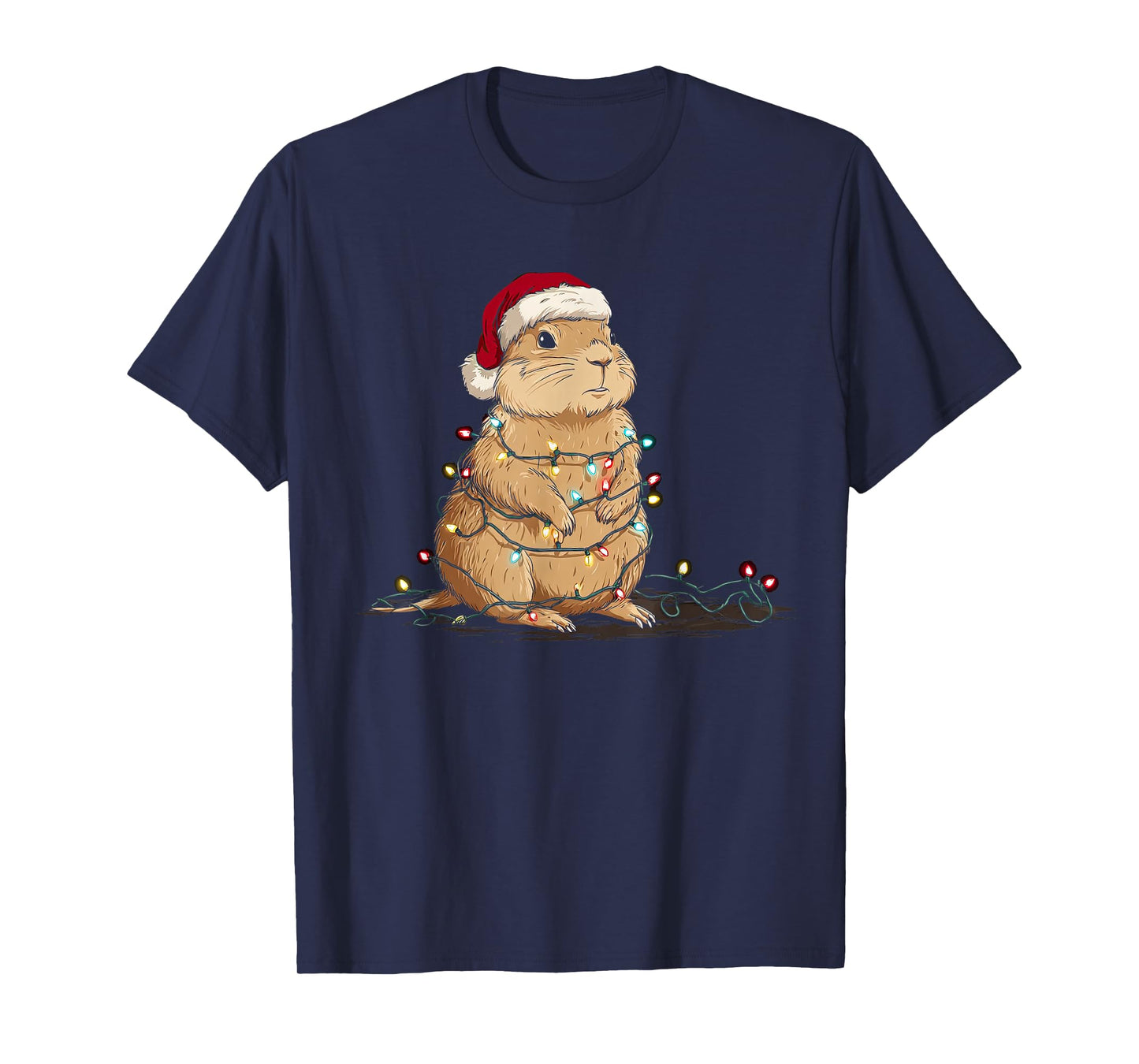 Funny Prairie Dog Christmas Graphics Animal Lights Lover T-Shirt
