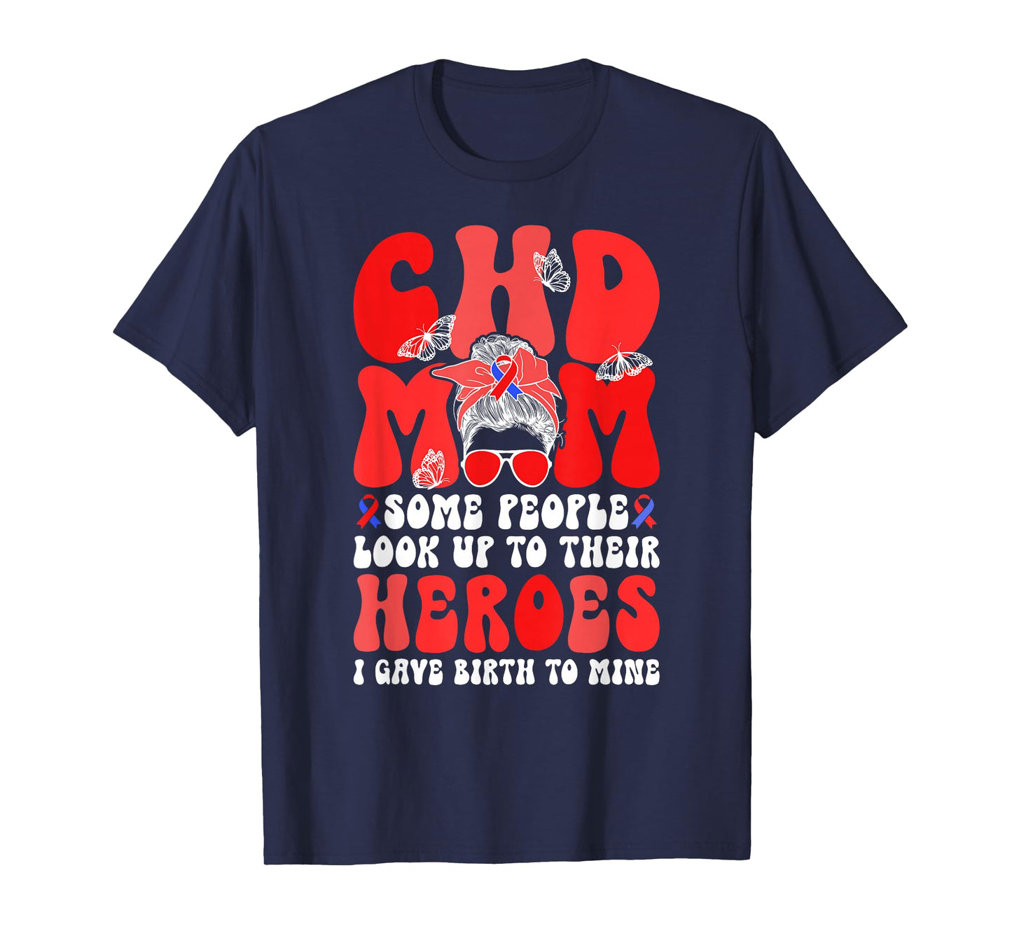 CHD Mom CHD Awareness Groovy Congenital Heart Disease Mom T-Shirt