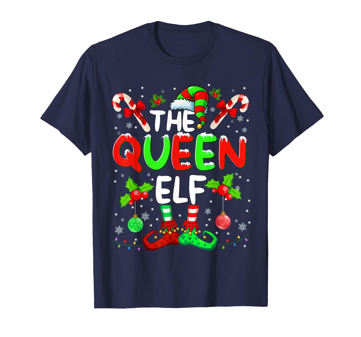 The Queen Elf Costume Pajamas Pjs Christmas Xmas Men Boy T-Shirt