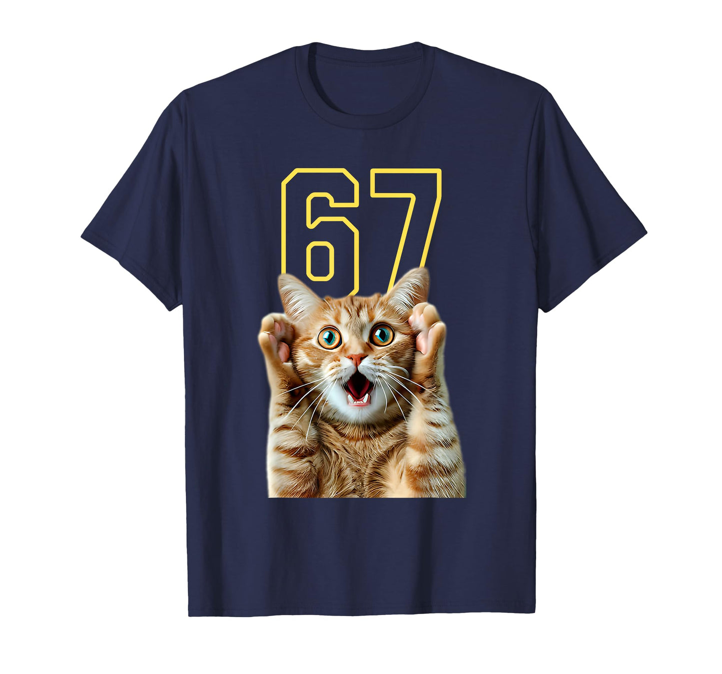 67 Cat Six Seven Funny Meme 6 7 T-Shirt