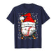 Santa Hat Christmas Baseball Player Sports for Men Boy Women T-Shirt