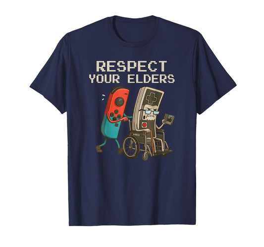 Respect Your Elders Gaming Control Retro Funny Gamer T-Shirt