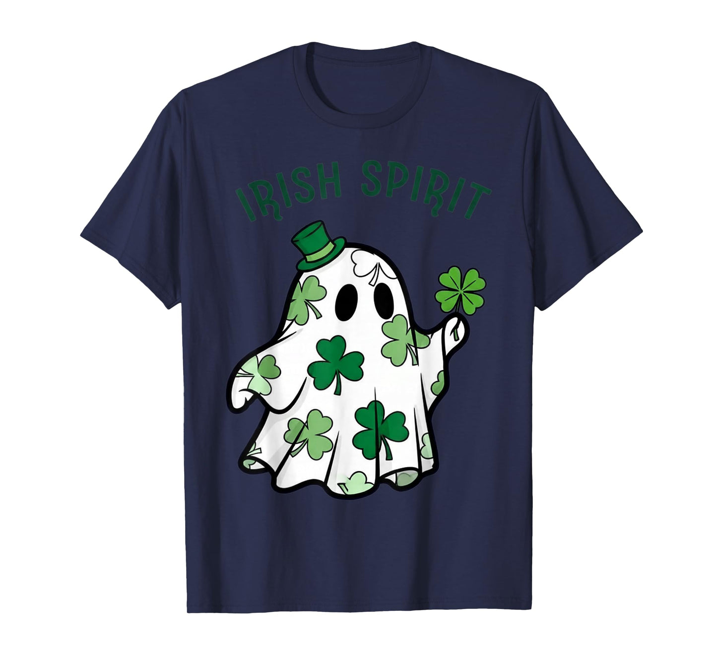 Irish Spirit Funny Ghost Shamrock Halloween Costume T-Shirt