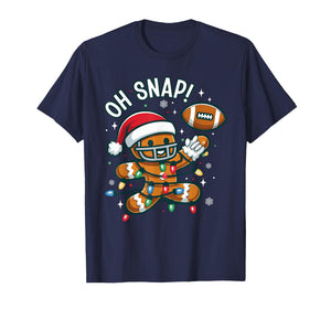 Gingerbread Cookie Playing Football Christmas Xmas Boys Men T-Shirt