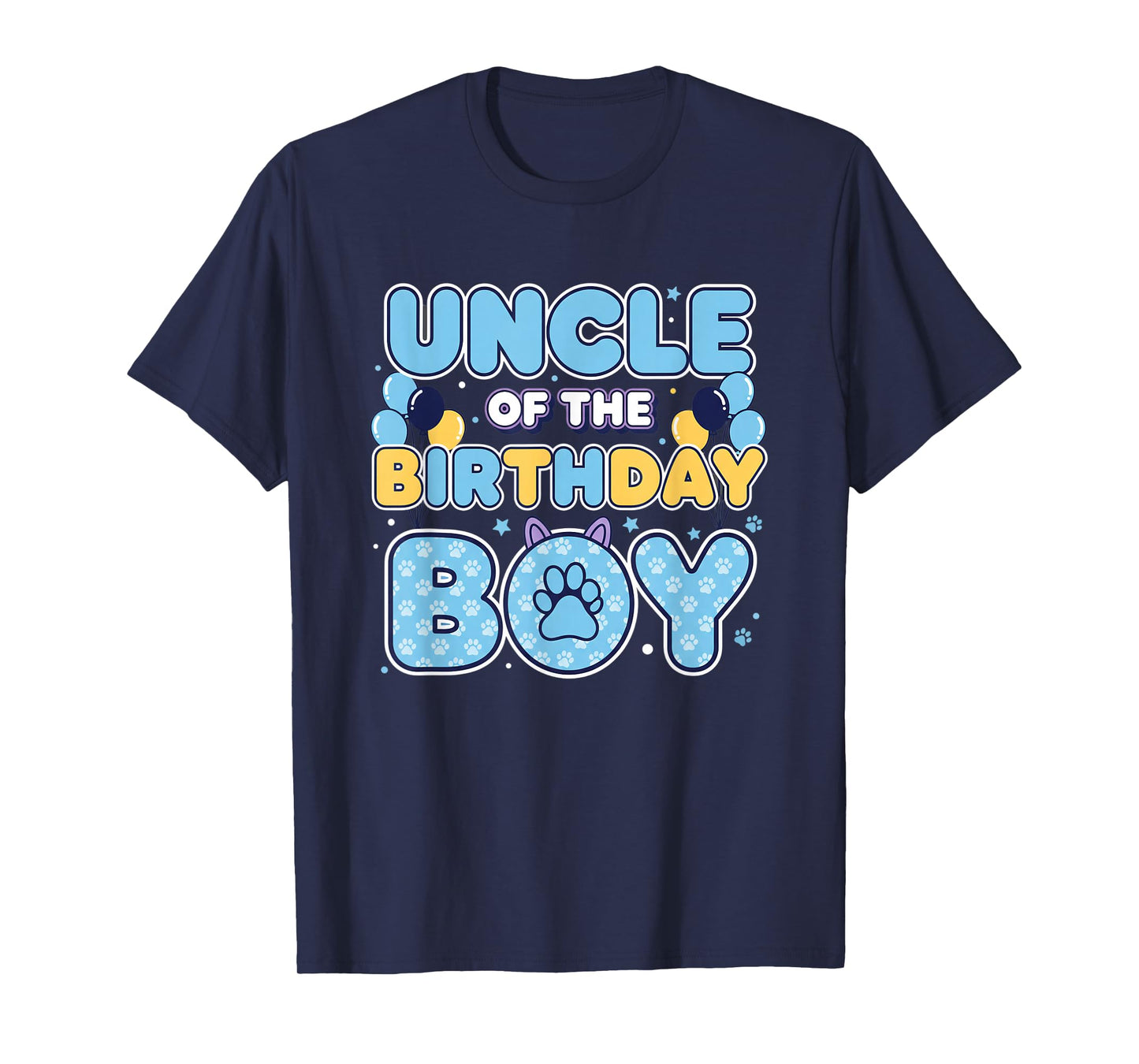 Uncle of The Birthday Boy Family Matching Birthday Party Paw T-Shirt