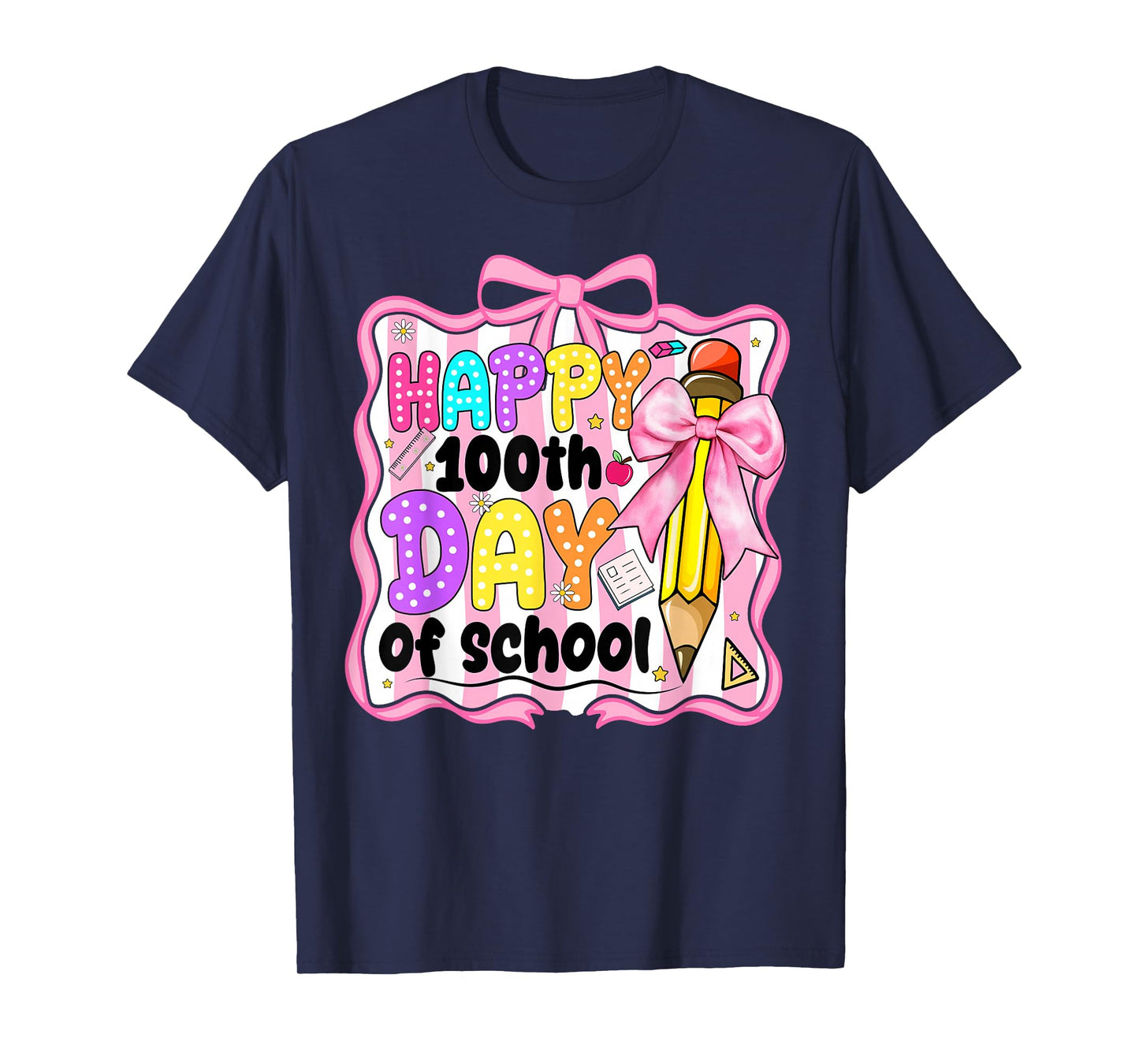 Happy 100th Day of School Preppy Girls 100 Days of School T-Shirt
