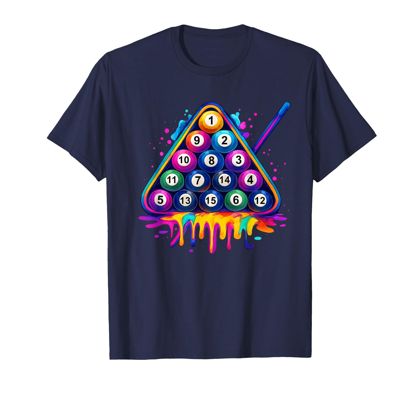 Dripping Billiard 8 Balls Pool Player Billiards Men Women T-Shirt