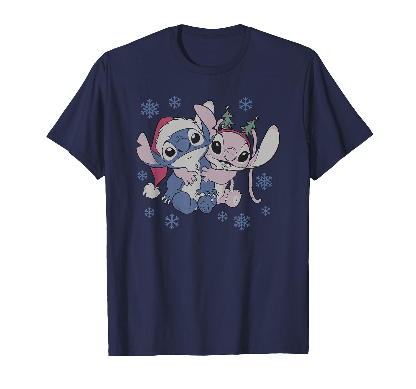Disney Lilo & Stitch Christmas Angel and Stitch Winter Love T-Shirt