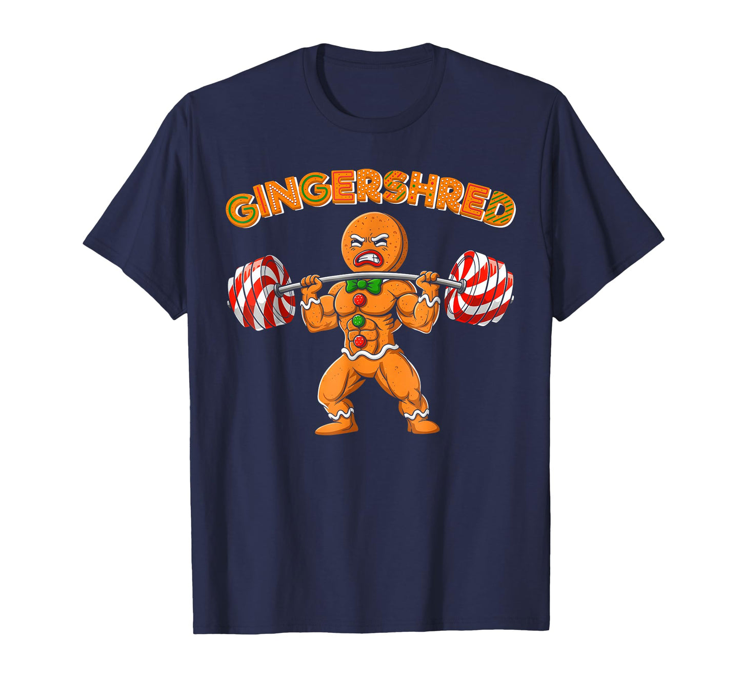 Gingershred Funny Gingerbread Man Gym Bodybuilding T-Shirt