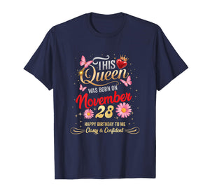 This Queen was Born on November 28 November 28th Birthday T-Shirt