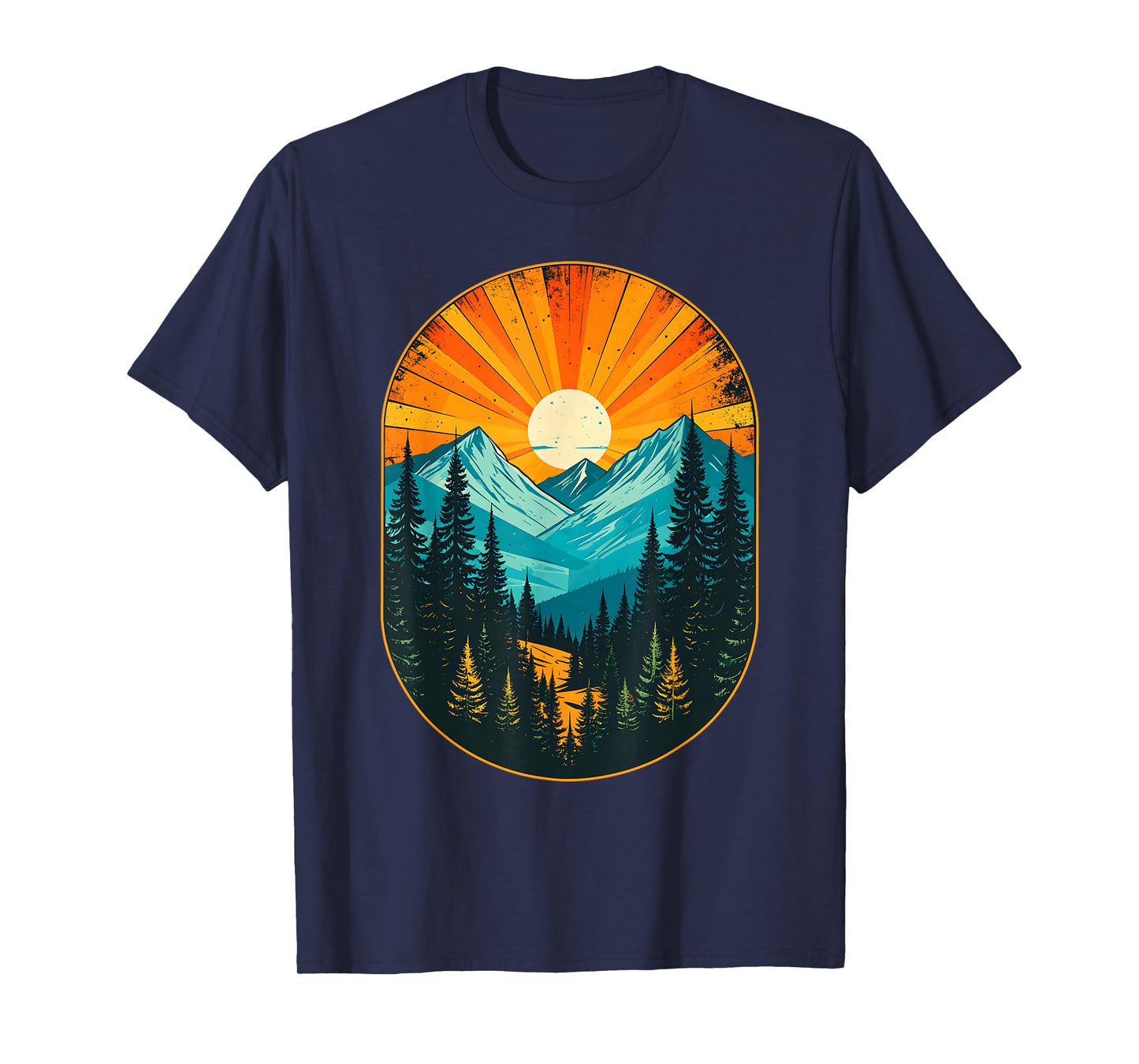 Mountain Forest Tree Nature Graphic Outdoor Hiking Adventure T-Shirt