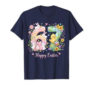 Happy Easter 6 7 Cute Rabbit 67 Bunny Six Seven Easter Day T-Shirt