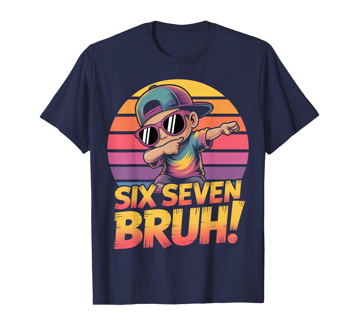 67 Meme Dabbing Six Seven 6 7 Bruh Funny Number Design Kids T-Shirt