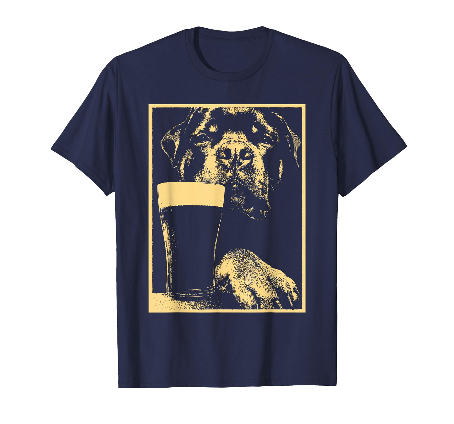 Rottweiler with Beer Drinking Humor for St Patricks Day Dog T-Shirt