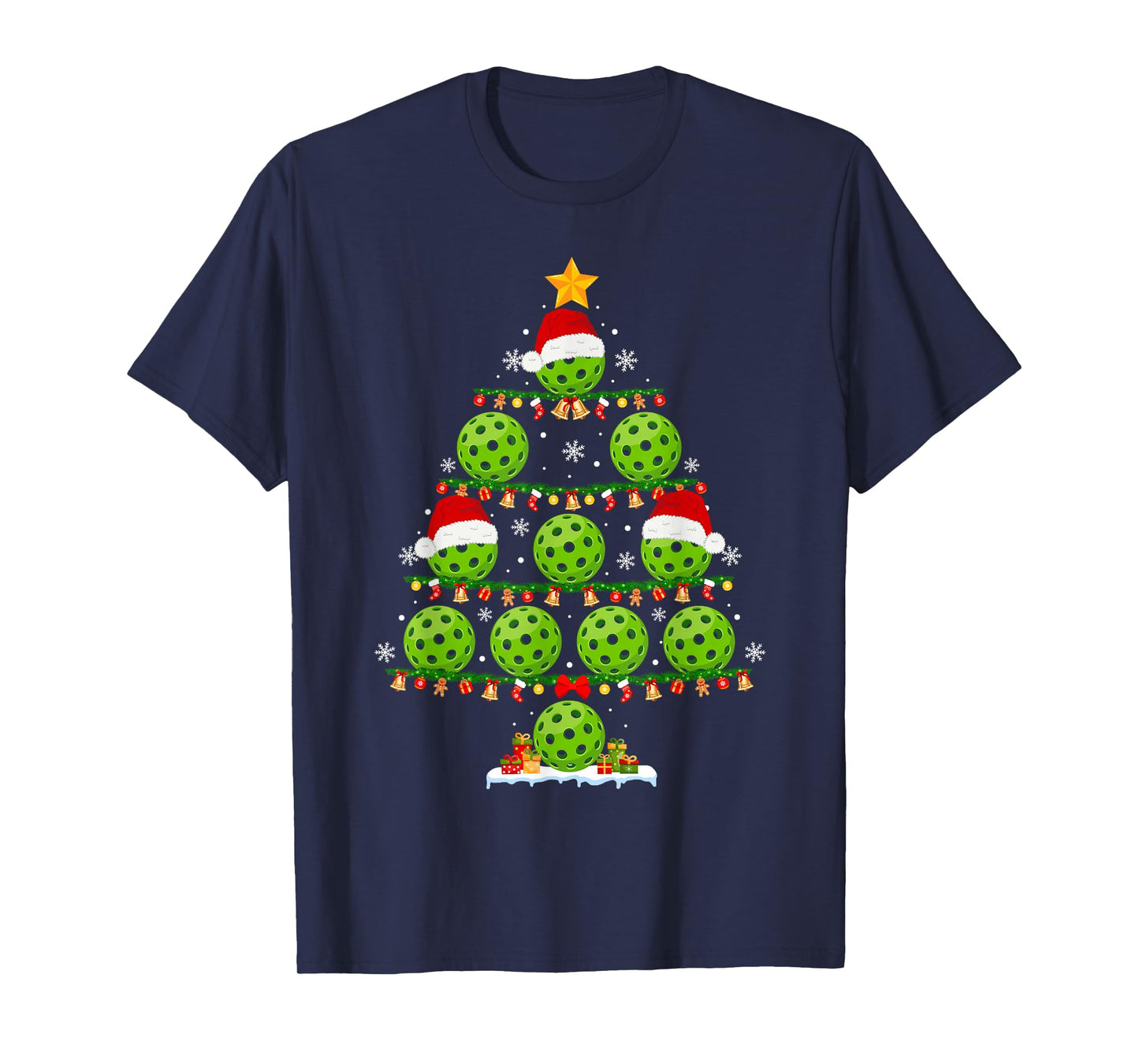 Pickleball Christmas Tree Funny Holiday Pickleball Lover T-Shirt
