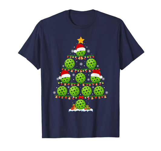 Pickleball Christmas Tree Funny Holiday Pickleball Lover T-Shirt