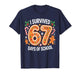 I Survived 67 Days of School Christmas Candy Cane Six Seven T-Shirt