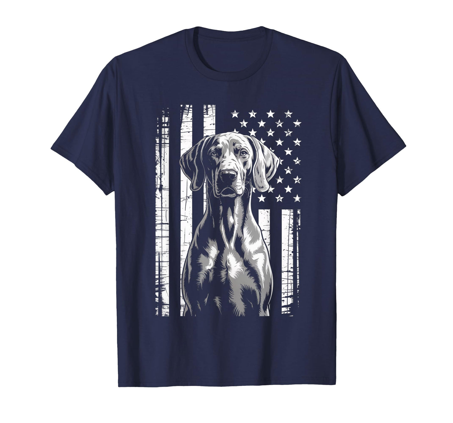 American Flag Weimaraner Dog Patriotic USA T-Shirt