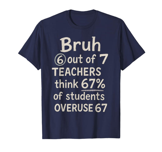 6 Out of 7 Teachers Think 67% of Students Overuse 67 Vintage T-Shirt